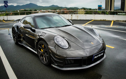 Paktechz Dry Carbon Fiber Front Bumper - Porsche 911 992 Turbo S