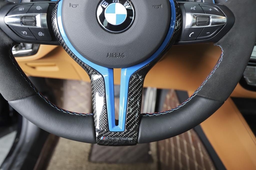 M Performance Carbon Fiber Steering Wheel w/ Blue trim- BMW F Chassis