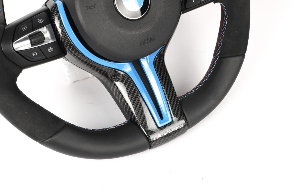 M Performance Carbon Fiber Steering Wheel w/ Blue trim- BMW F Chassis