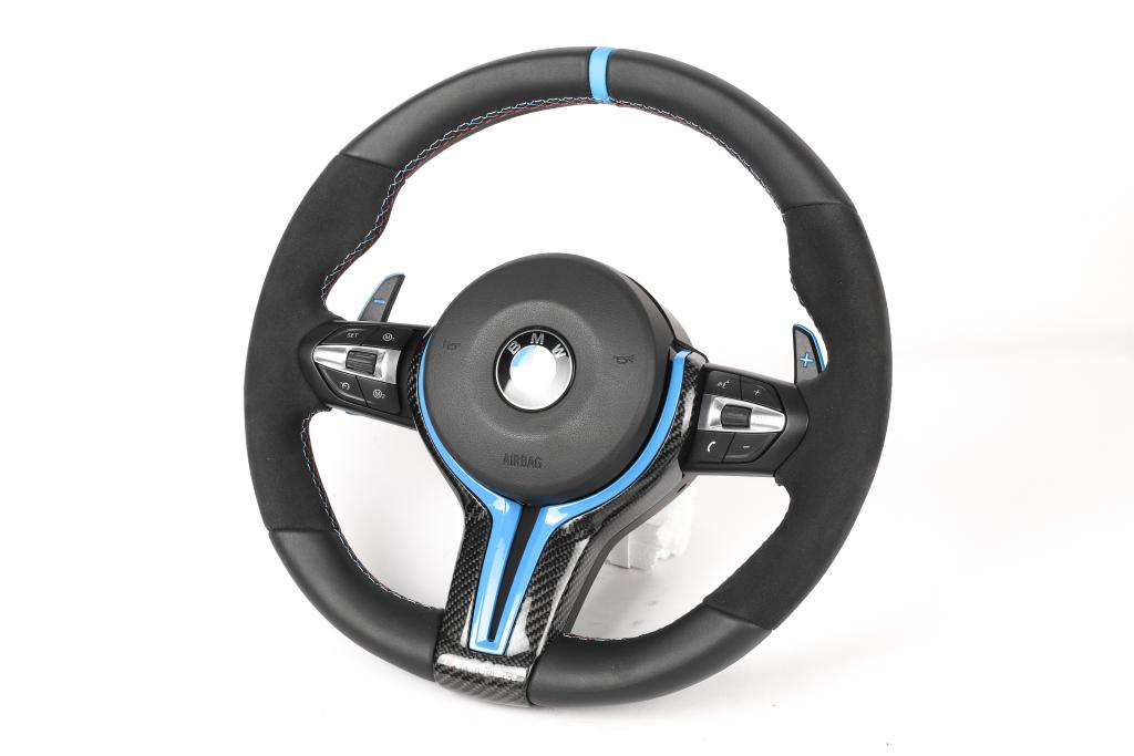 M Performance Carbon Fiber Steering Wheel w/ Blue trim- BMW F Chassis