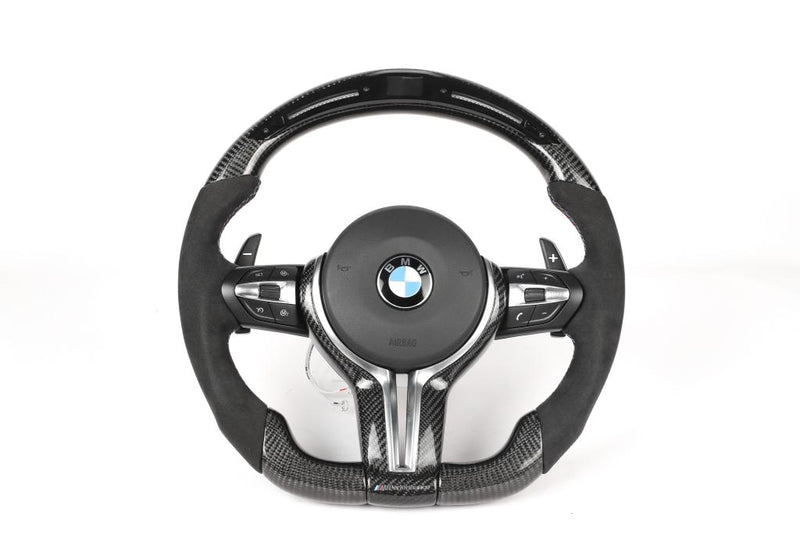 M Performance Carbon Fiber Half Alcantara Steering Wheel w/ LED- BMW F Chassis