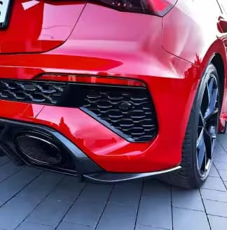 Dry Carbon Fiber Rear Finned Diffuser w/ Side Canard - Audi RS3 8Y