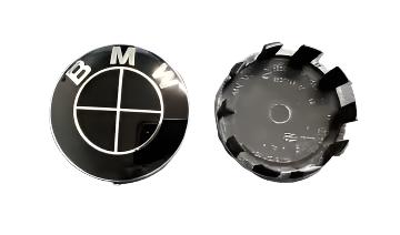 Black Roundel Floating Wheel Cap Set - BMW