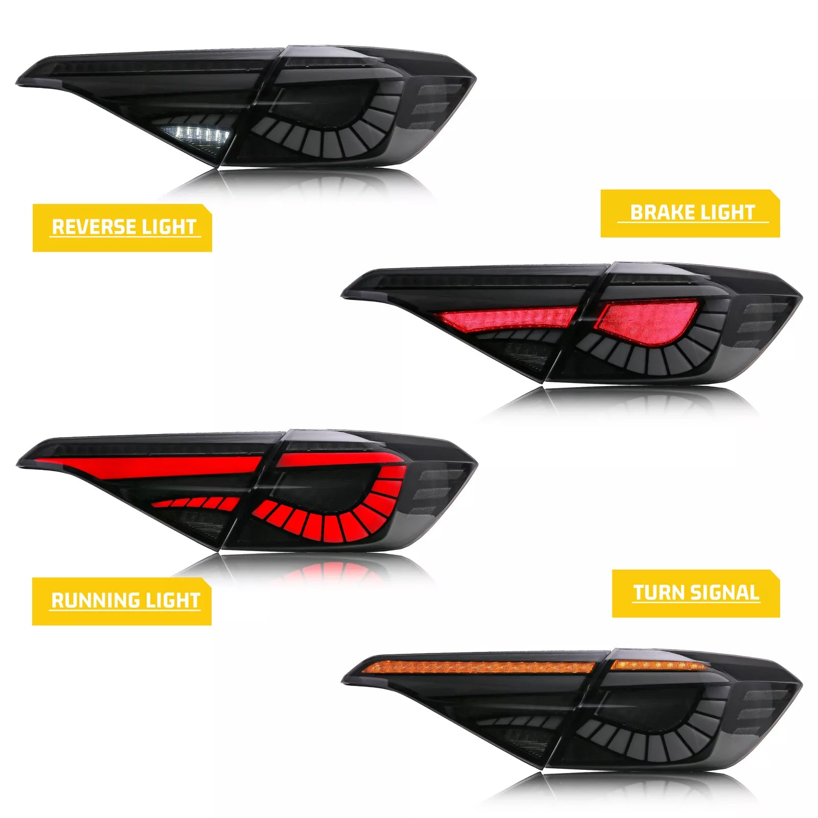 GTS Style LED Sequential Rear Tail Lights Set  - Honda Civic 11th Sedan Gen 2022-2024