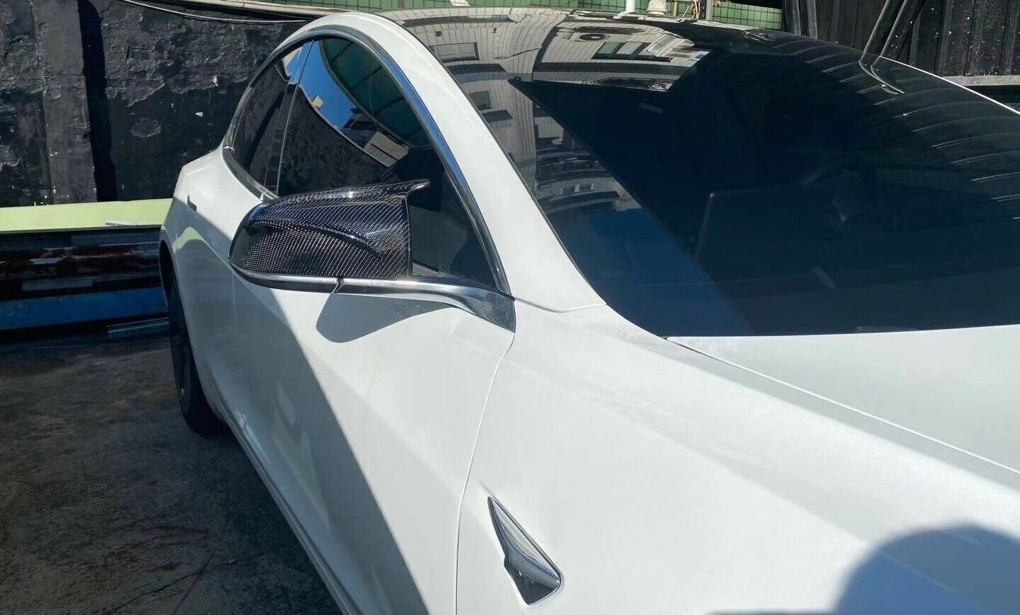 M style Carbon Fiber Mirror Caps - Tesla Model 3