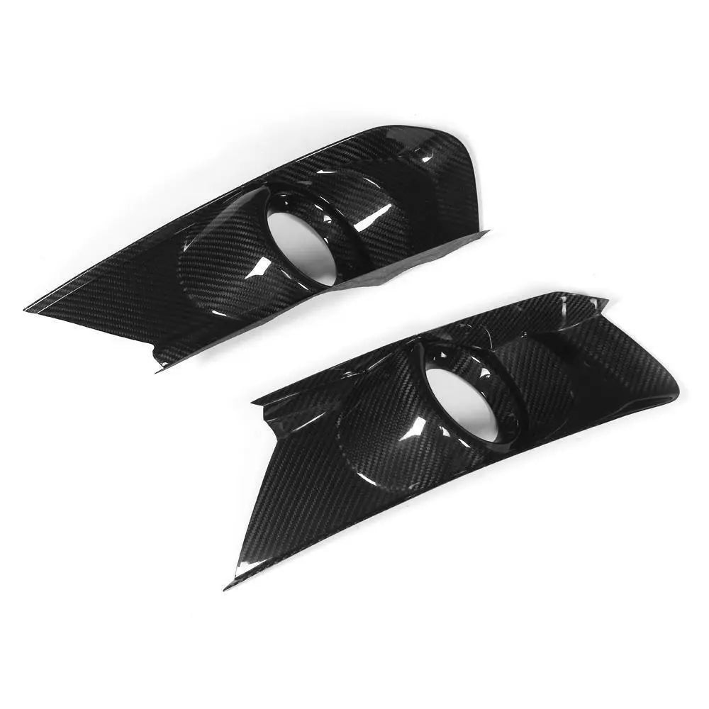 Carbon Fiber Front Bumper Fog Light Bezel Cover - Ford Mustang