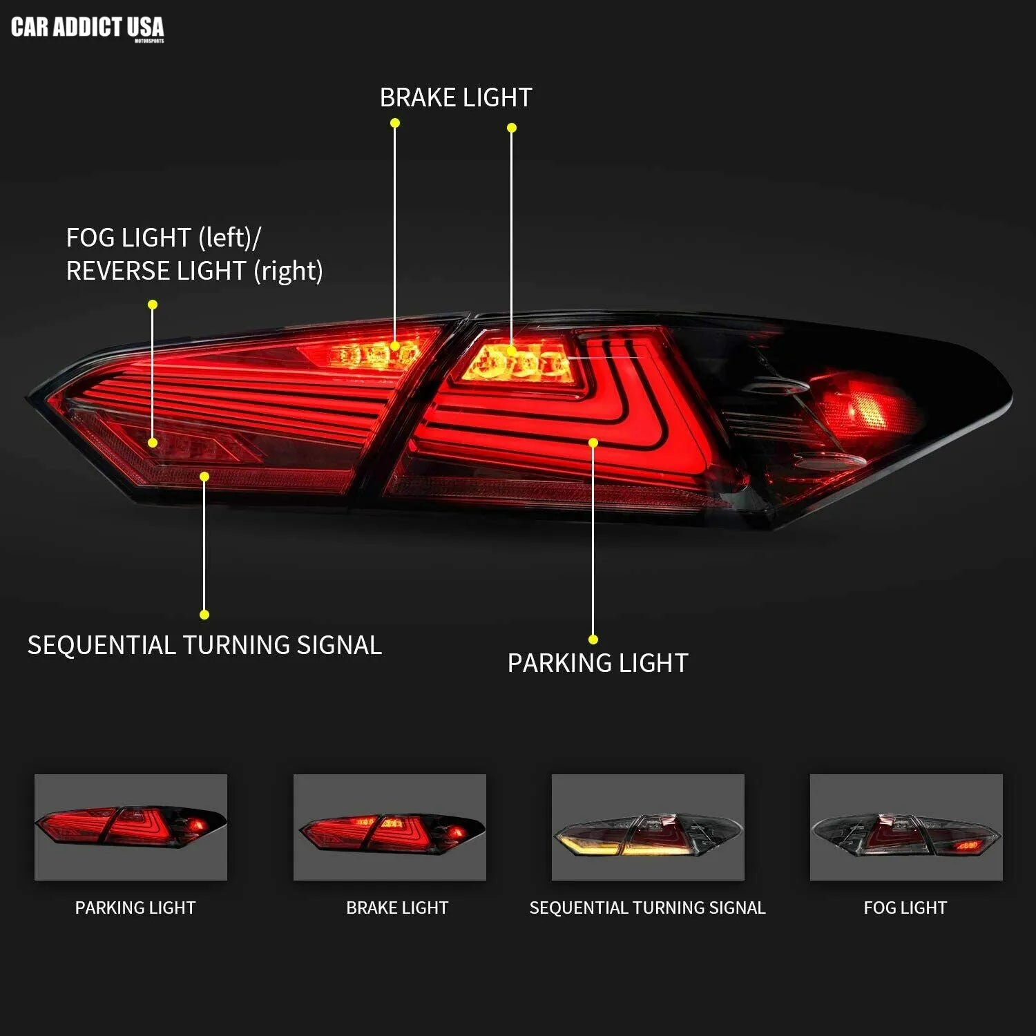 Smoked LED Tail Lights - LED Tail Lights 2018-2024