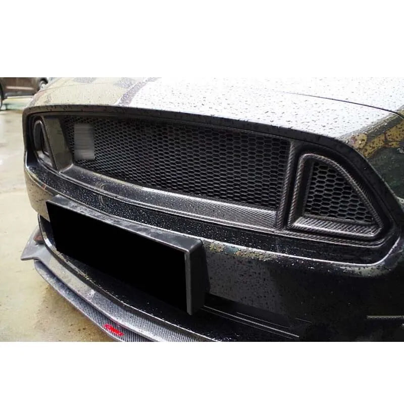 R Style Carbon Fiber Front Upper Mesh Grille - Ford Mustang 2015-2019