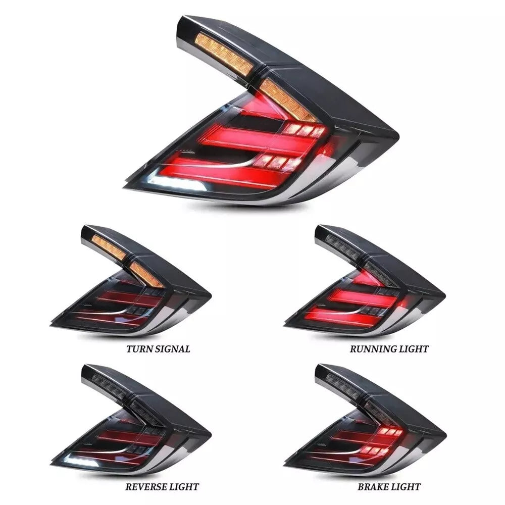 V3 Smoked LED Tail Lights Set - Honda Civic Hatchback/Type R 2016-2021