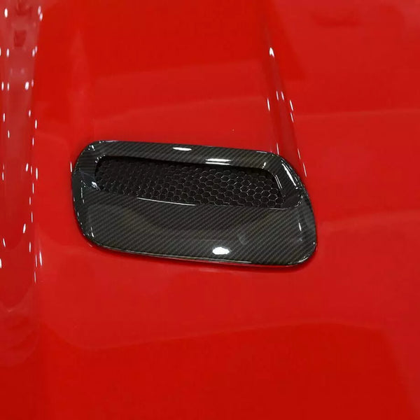 Front Hood Air Vent Carbon Fiber Molding Cover Trim -  Ford Mustang 2018-2021