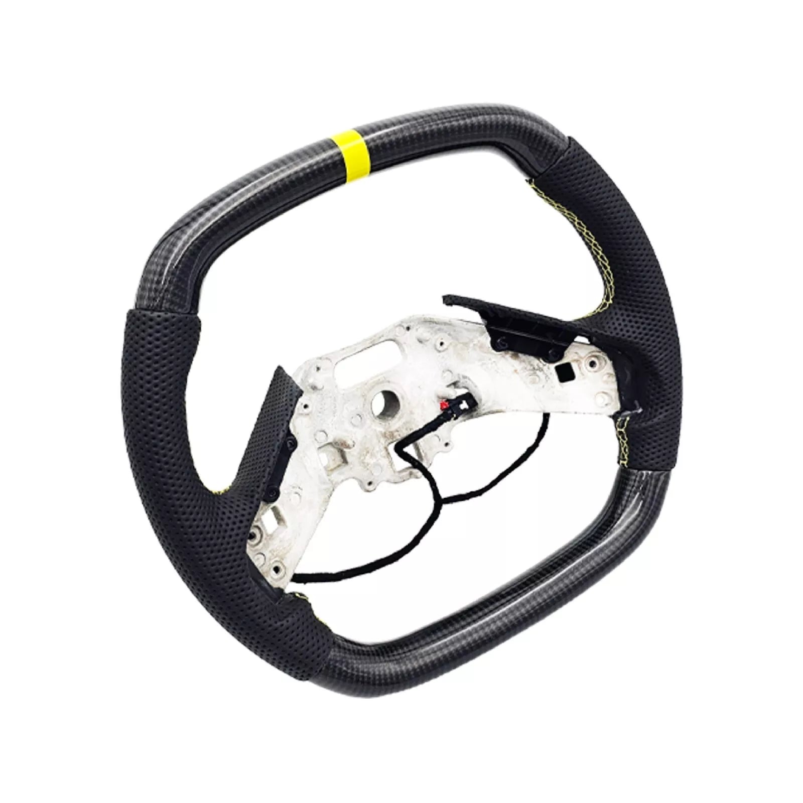 Carbon Fiber Steering Wheel w/ Yellow Stripe - Corvette C8