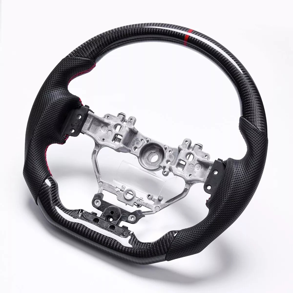 Carbon Fiber Steering Wheel w/ Red Stripe - Lexus IS250/350 & RX350