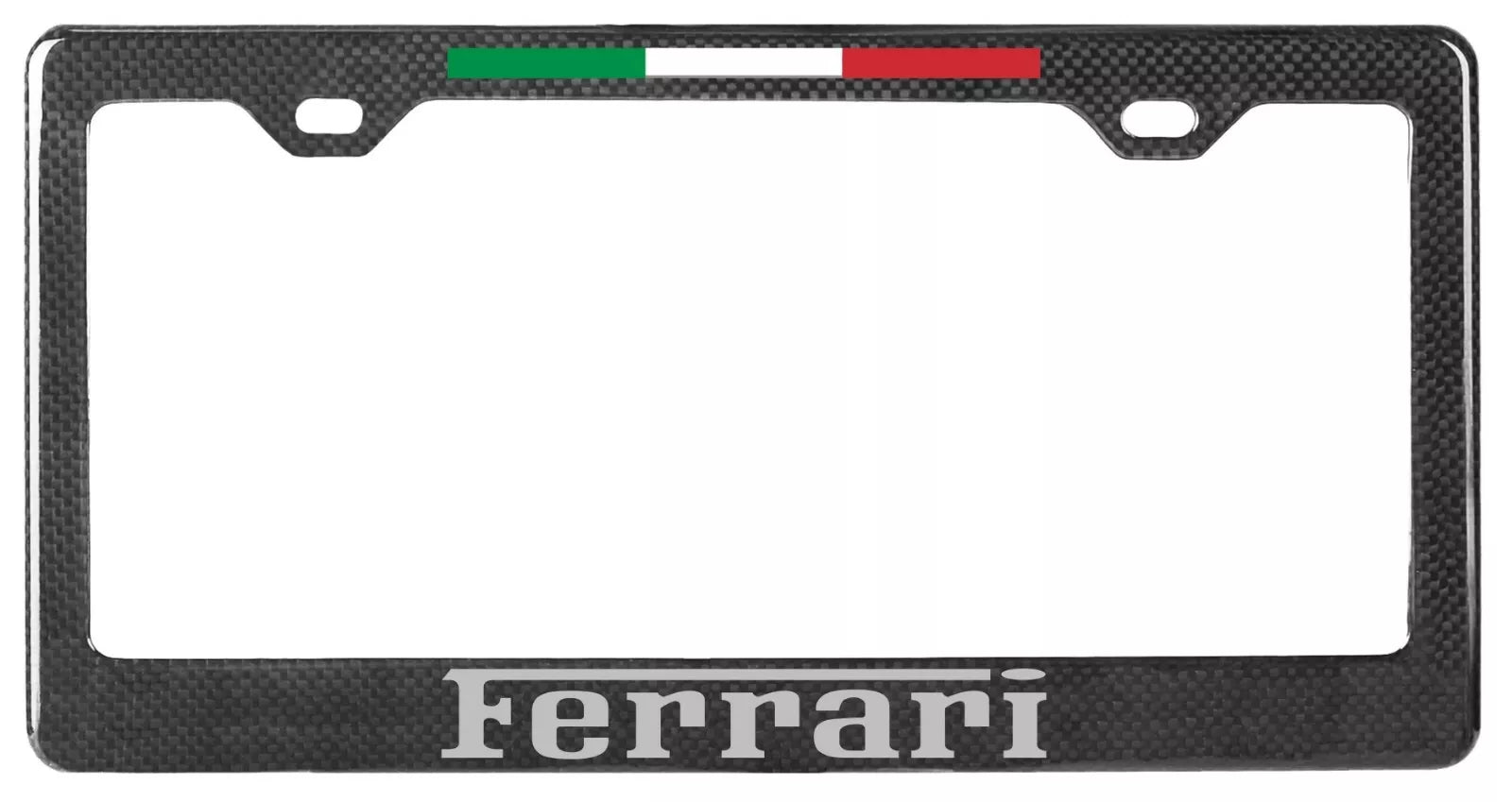 Carbon Fiber License Plate Frame w/ Italy Stripe - Ferrari