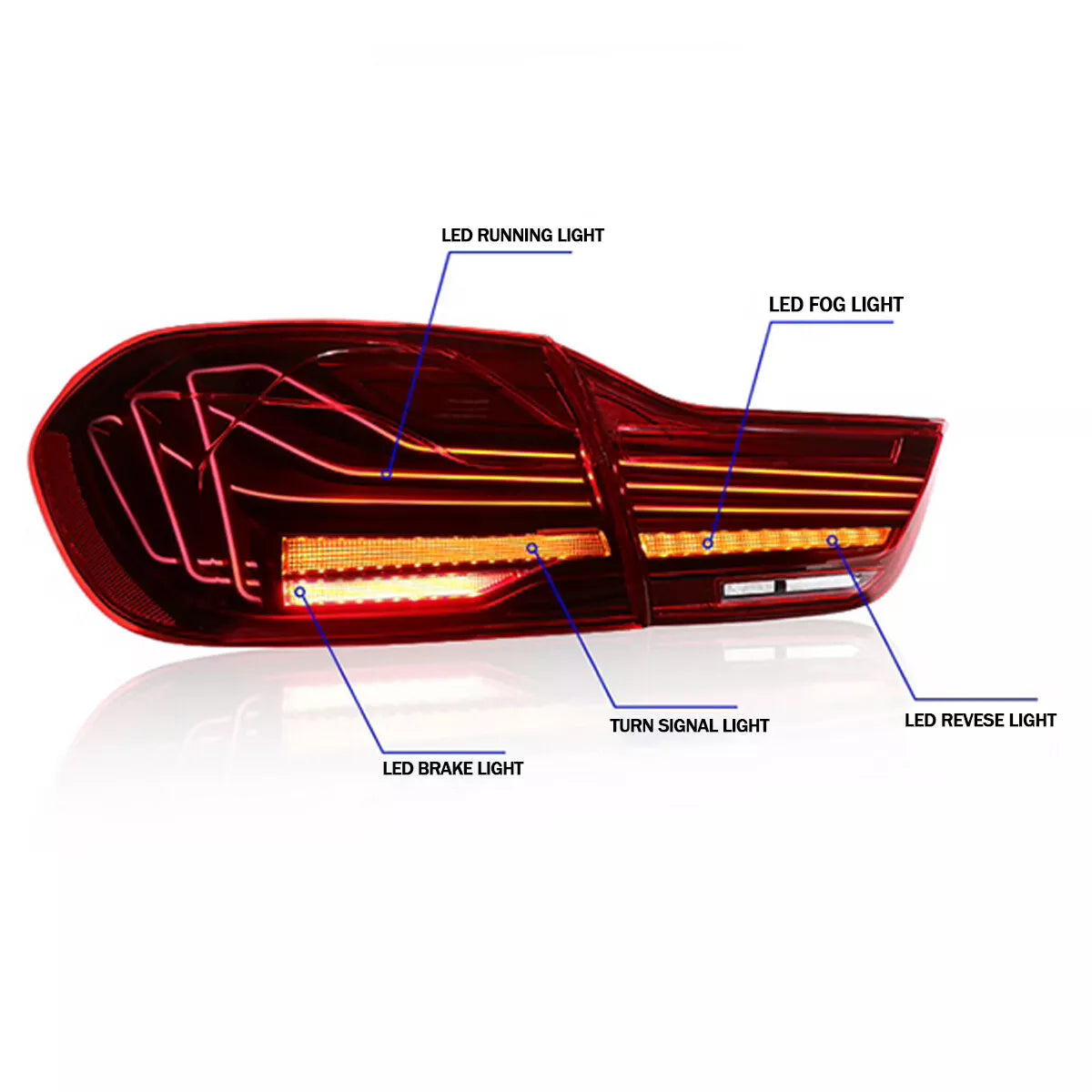 CSL Style Laser Tail Lights - BMW F82 / F83 M4 & F32 / F33 / F36 4 Series