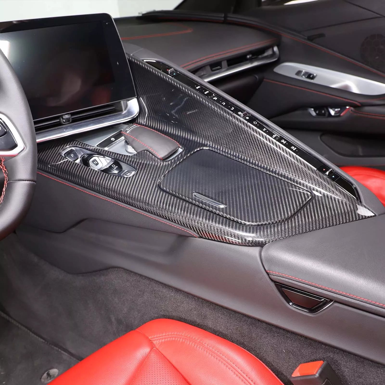 Carbon Fiber Center Console Panel Interior - Corvette C8