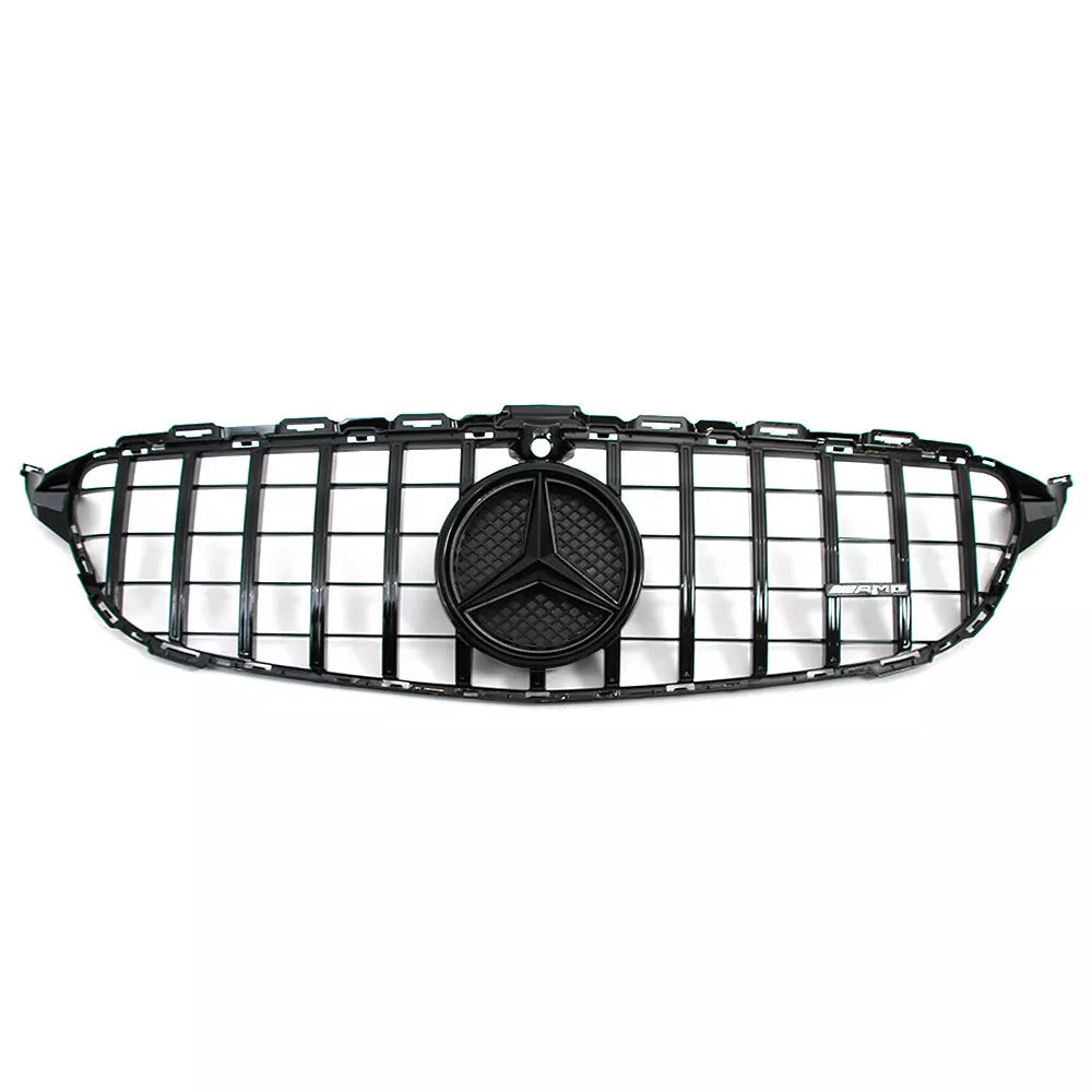 Gloss Black Front Grille w/ LED Logo - Mercedes Benz W205 C43 C250 C300