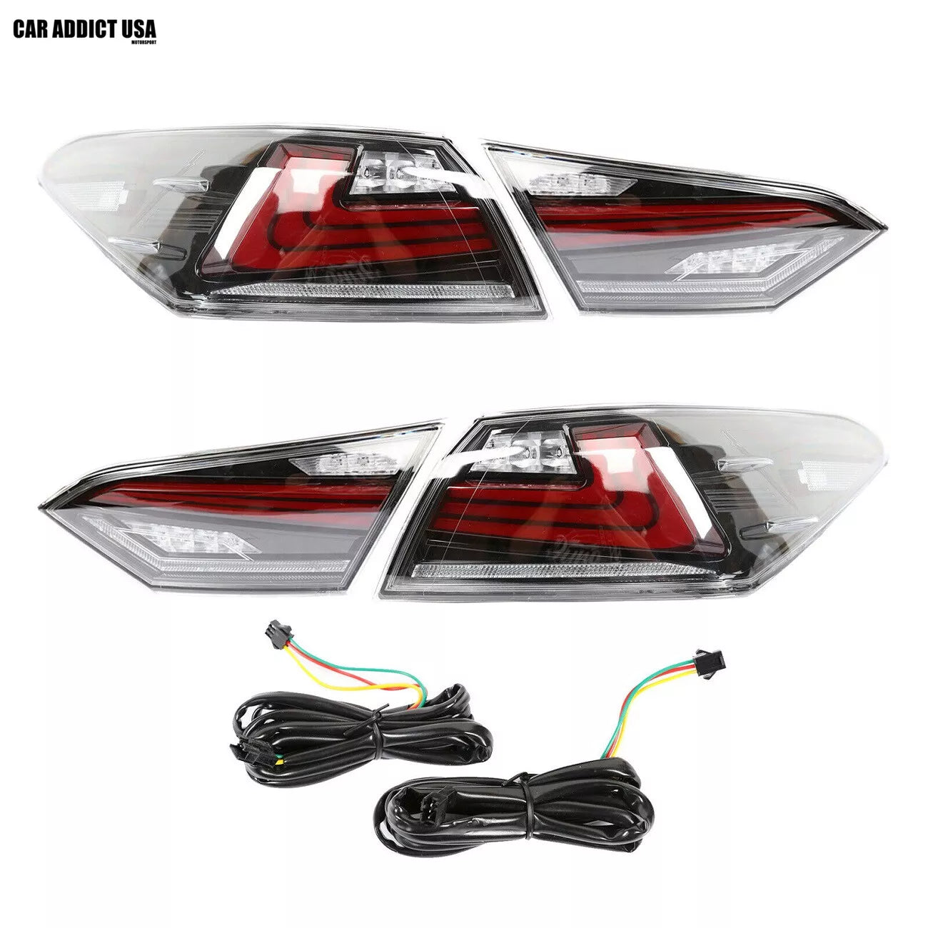 Clear Red LED Tailights - 2018-2024 Toyota Camry