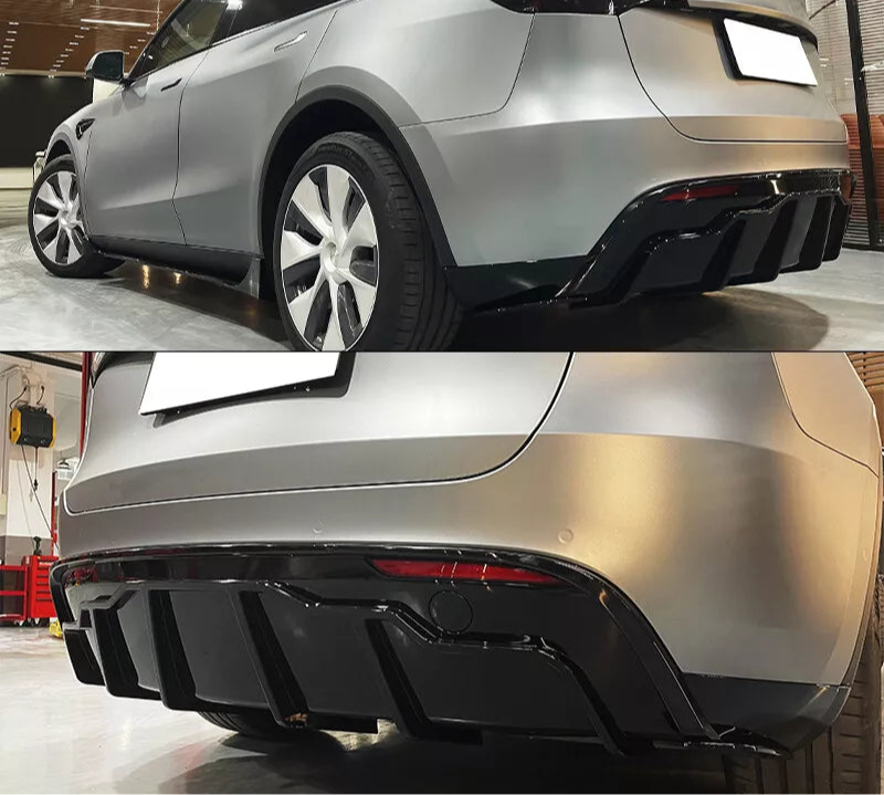 Gloss Black Rear Diffuser V1  - 20-24 Tesla Model Y