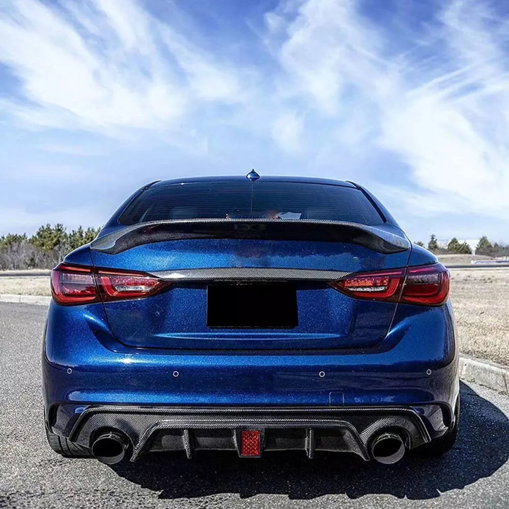 Carbon Fiber Rear Diffuser W/ LED -  Infiniti Q50 Q50S 18-24