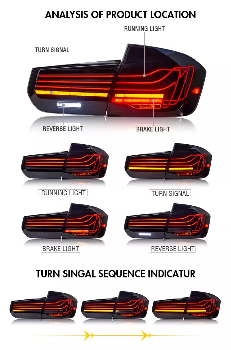 CSL Style Laser Tail Lights - BMW F80 M3 & F30 3 Series