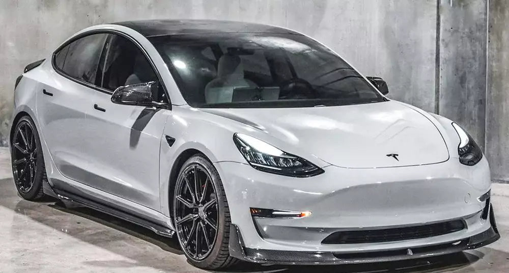 Carbon Fiber V Style Front Lip - Tesla Model 3