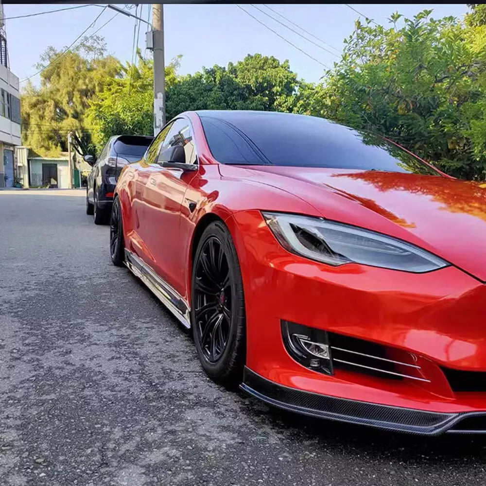 Carbon Fiber Side Skirt Extension V3 - Tesla Model S Sedan 2014-2019