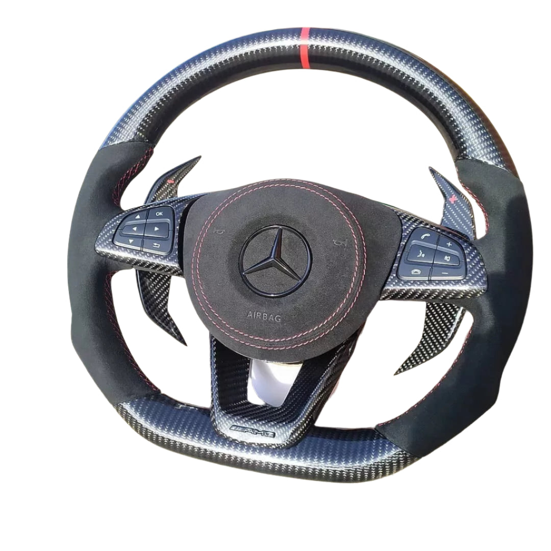 Carbon fiber Steering Wheel w/ heated - Mercedes-Benz W205 C63 AMG CLA GLE GLS