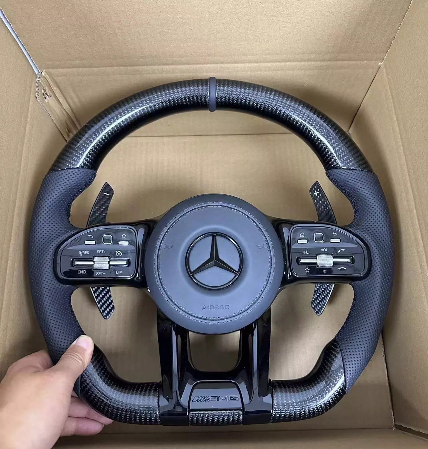 Full Complete Carbon Fiber Steering Wheel - Mercedes-Benz AMG CL63 S63 G63 E63 C63 GT