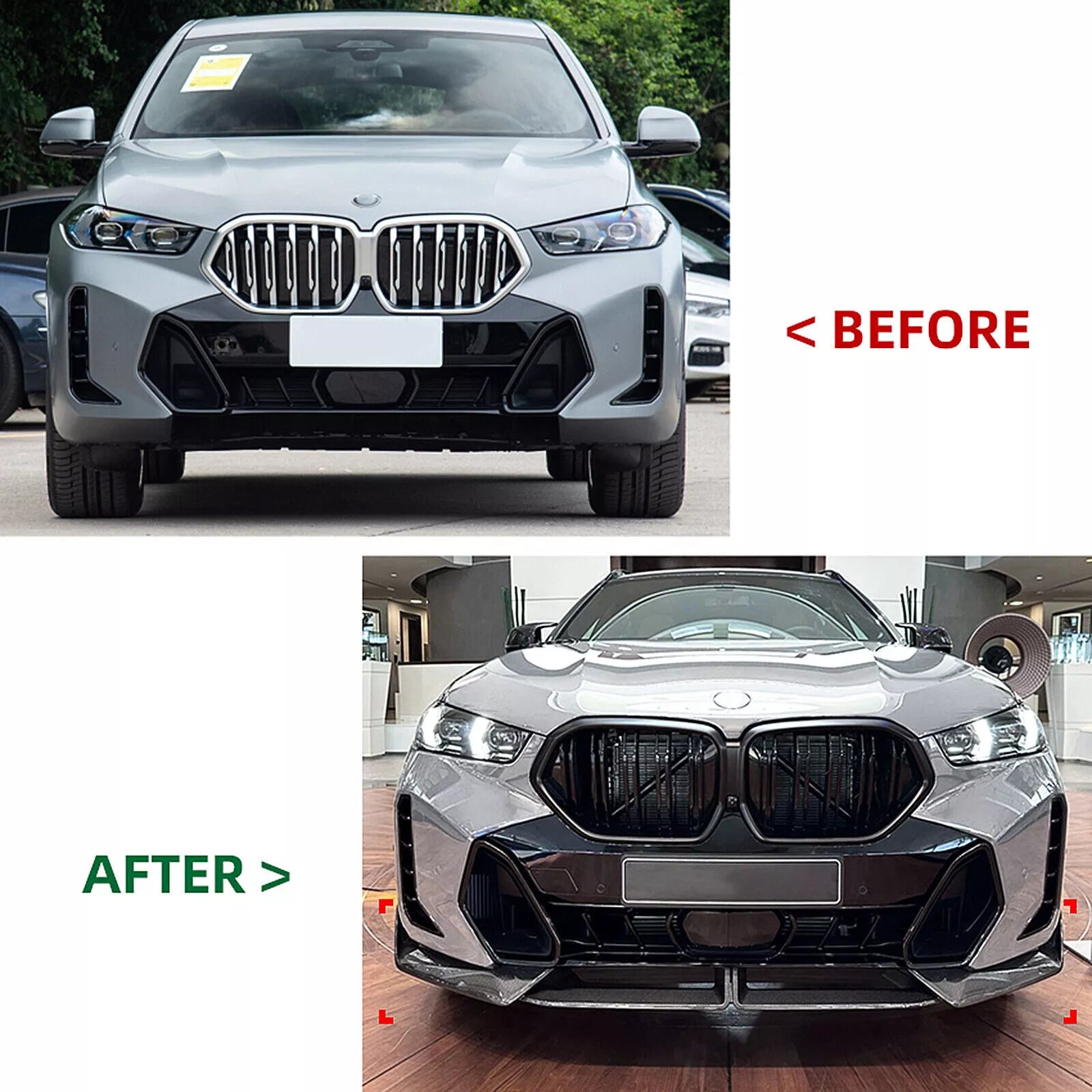 V2 Gloss Black Front Lip - BMW X6 G06 LCI M Sport