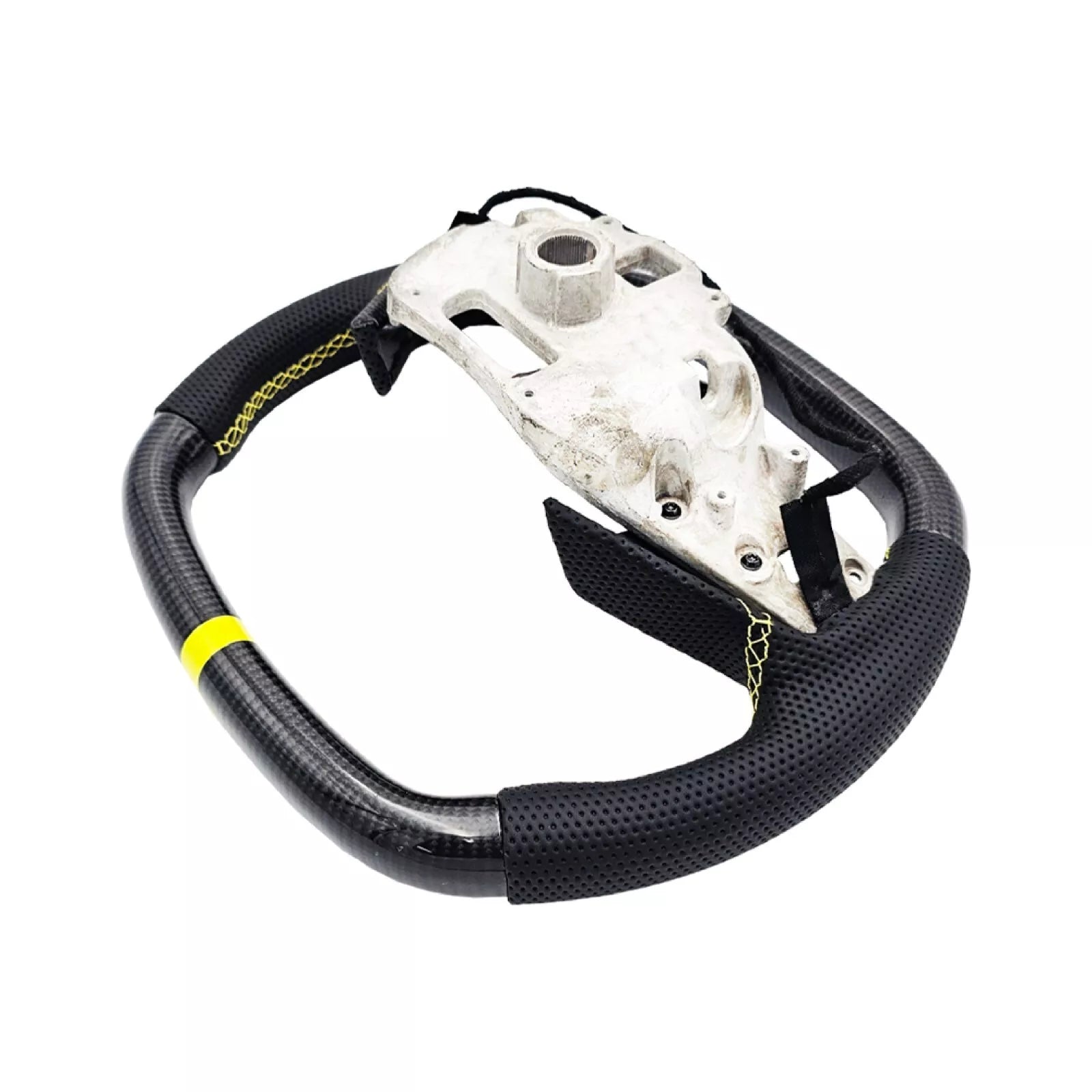 Carbon Fiber Steering Wheel w/ Yellow Stripe - Corvette C8