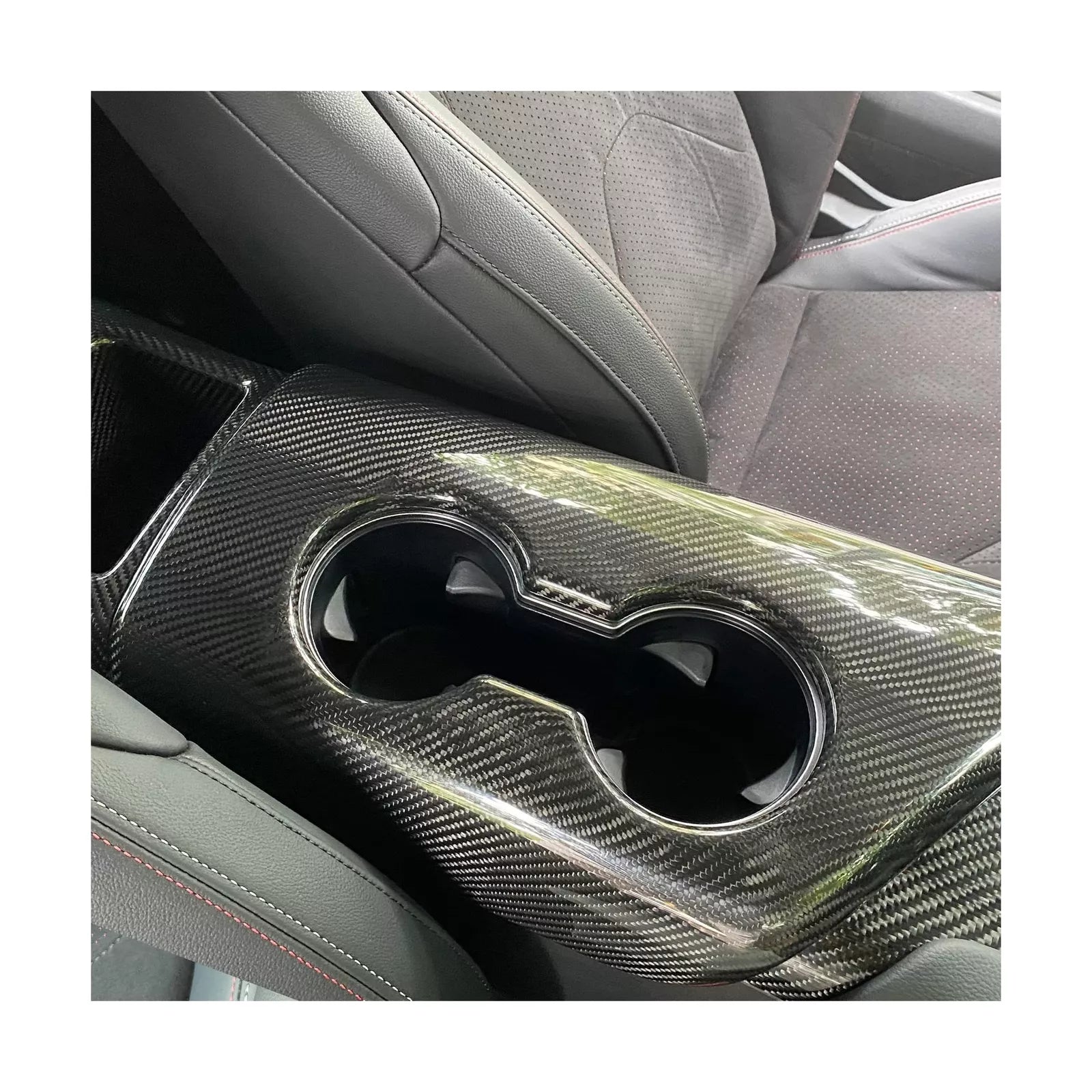 Carbon Fiber Cup Holder Trim Cover - Toyota Supra GR