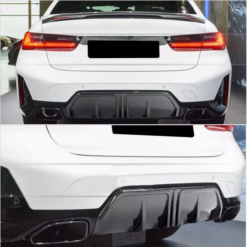 MP Style Carbon Fiber Rear Diffuser - BMW G20 3 Series LCI