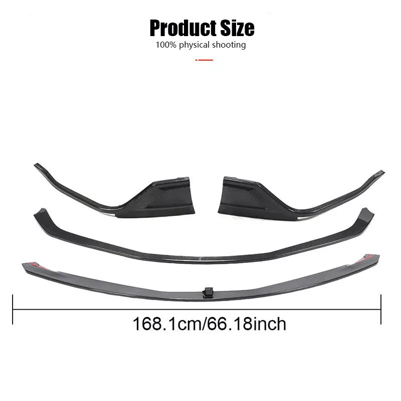 Carbon Fiber Front Splitter Lip ( 3pc ) - Toyota Supra GR A90 MK5