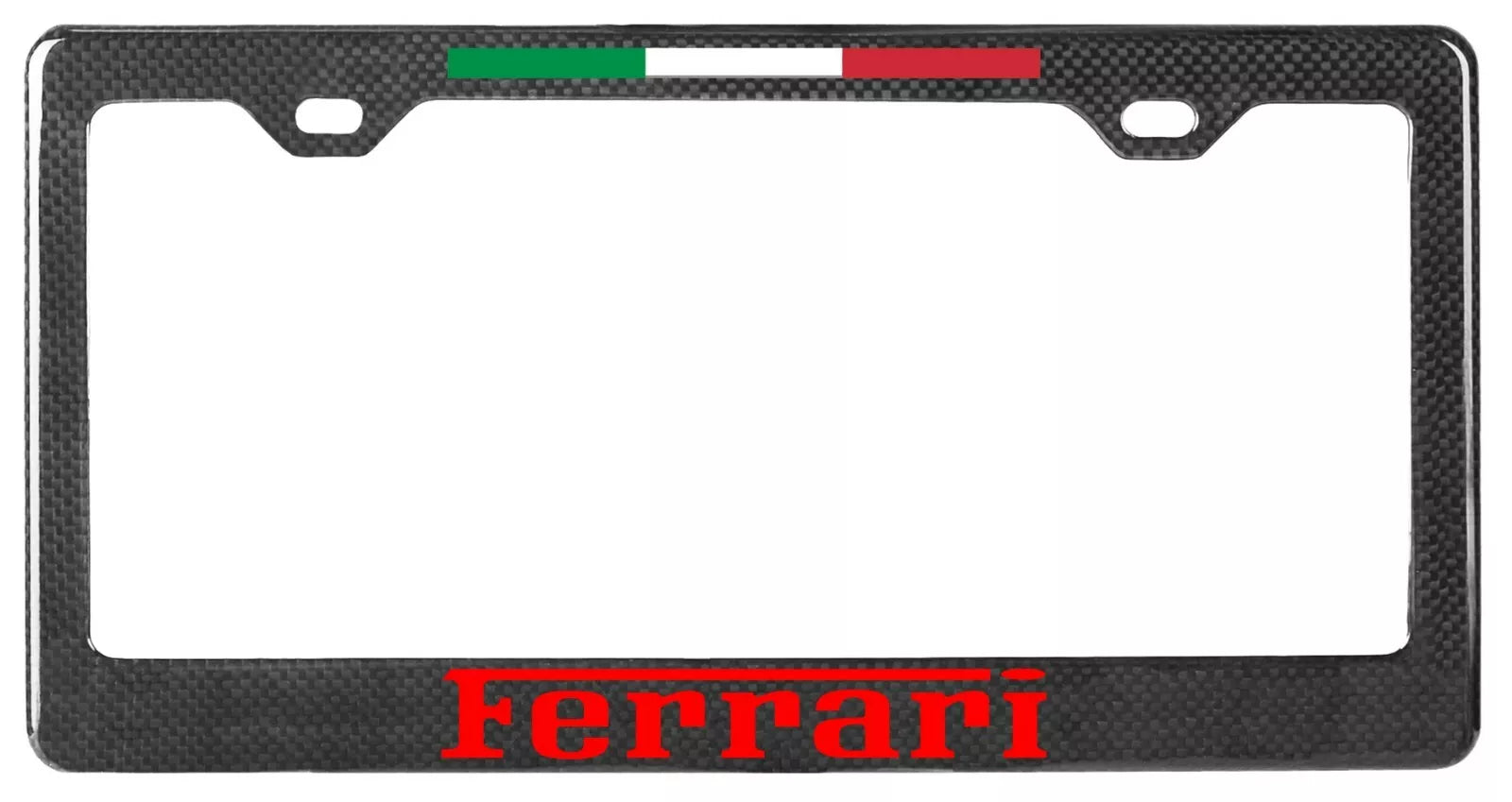 Carbon Fiber License Plate Frame w/ Italy Stripe - Ferrari