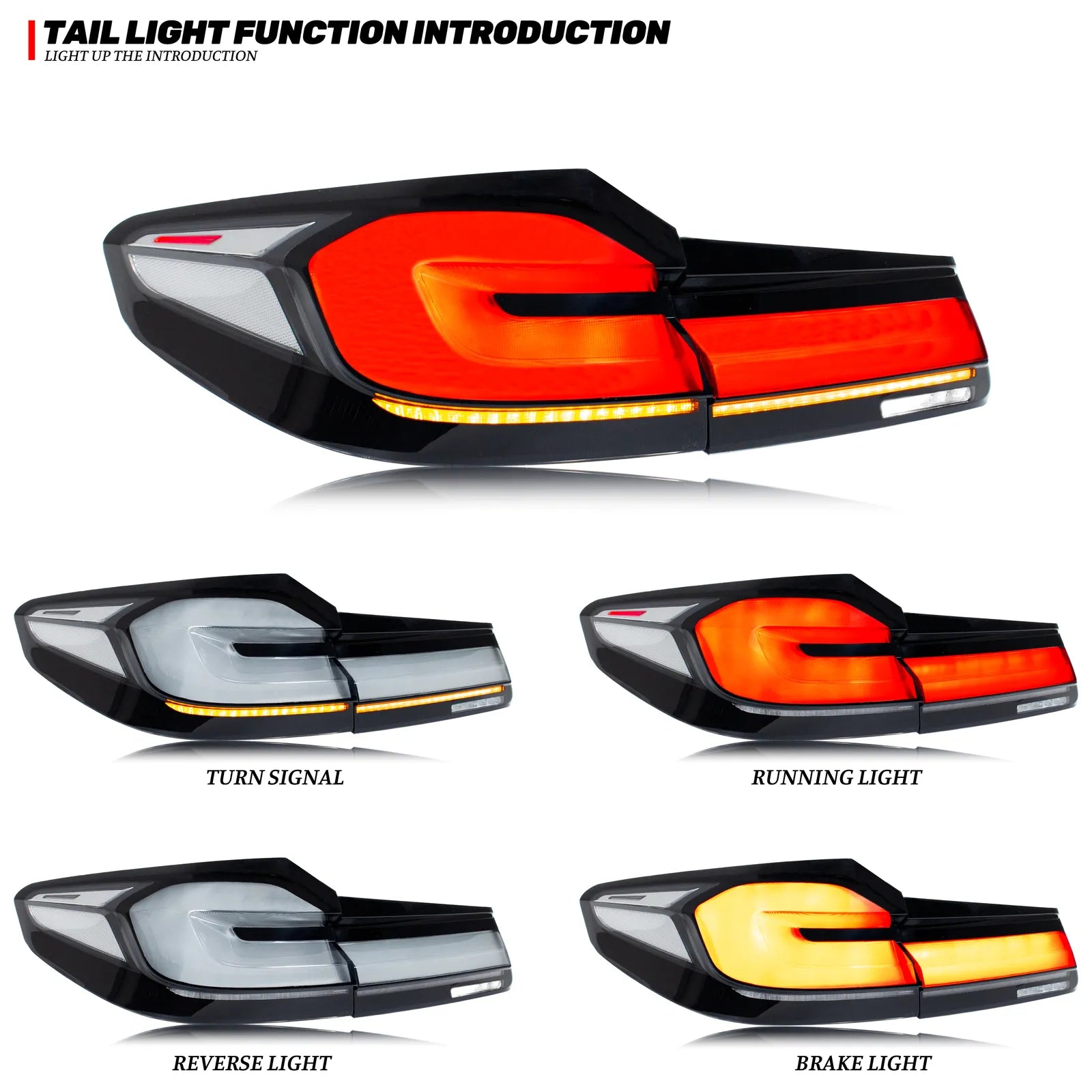 Clear LED Rear Tail Lights - BMW F90 M5 & G30 5 Series