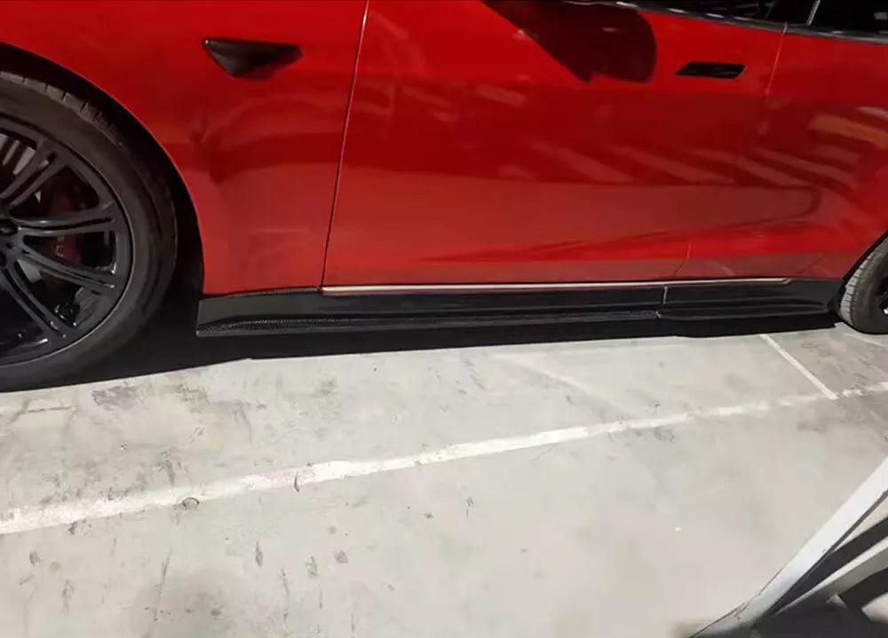 Carbon Fiber Side Skirt Extension V3 - Tesla Model S Sedan 2014-2019