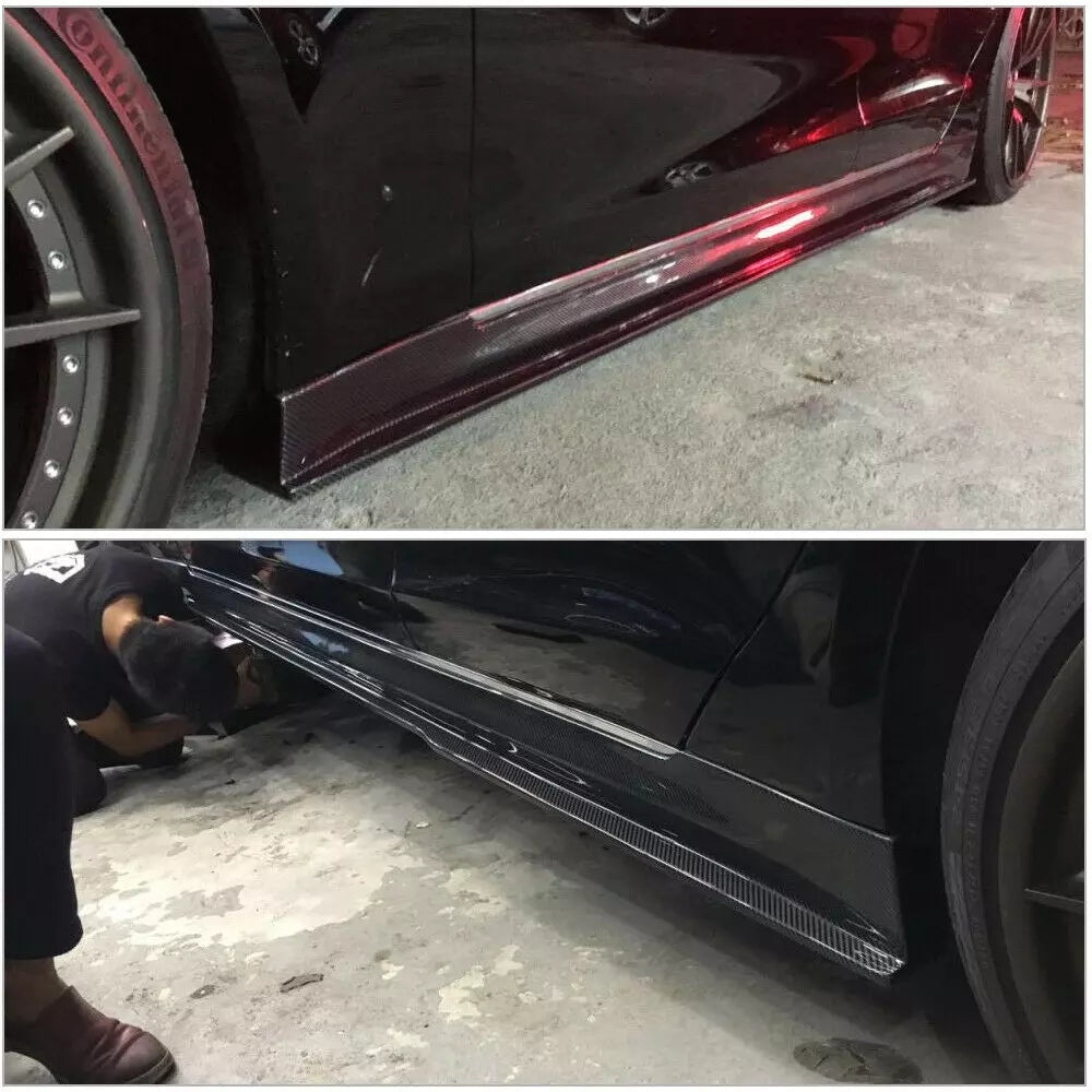 Carbon Fiber Side Skirt Extension V3 - Tesla Model S Sedan 2014-2019