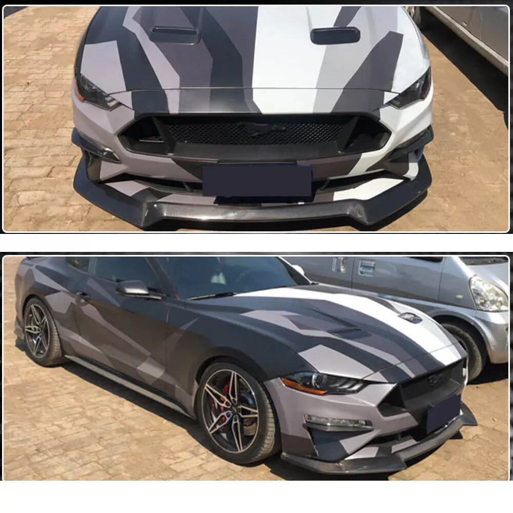 Carbon Front Bumper Lip Spoiler Splitter -  Ford Mustang V8 GT 2018-19