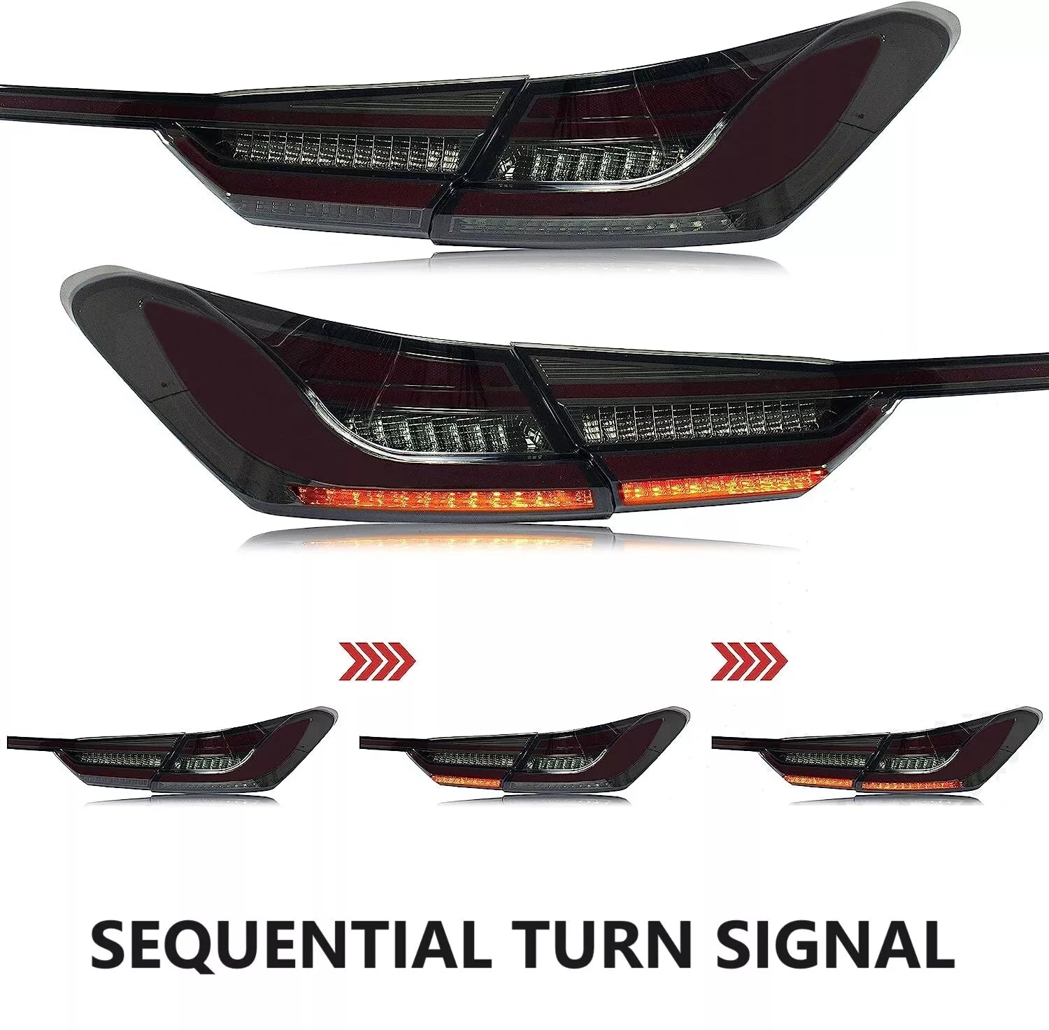 Smoked LED Tail Lights w/ Trunk Lid Light - 2018-2024 Toyota Camry