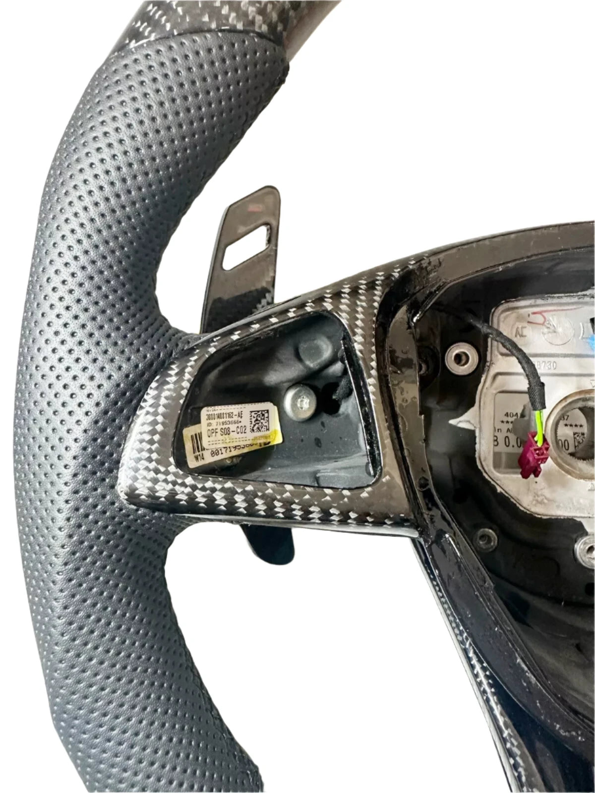 Carbon Fiber Steering Wheel w/  Red Stripe & Paddles - Mercedes CLS63 C63 S63 GLE63 GLS63 CLA45 E63