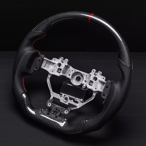 Carbon Fiber Steering Wheel w/ Red Stripe - Lexus IS250/IS300/IS350/ & RX350