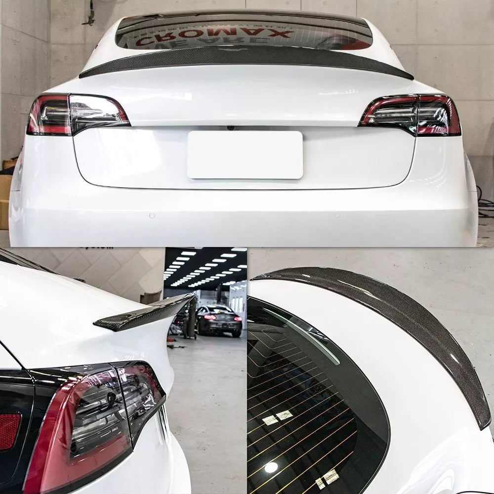 Carbon Fiber OEM+ Rear Trunk Spoiler - 2017-2023 Tesla Model 3