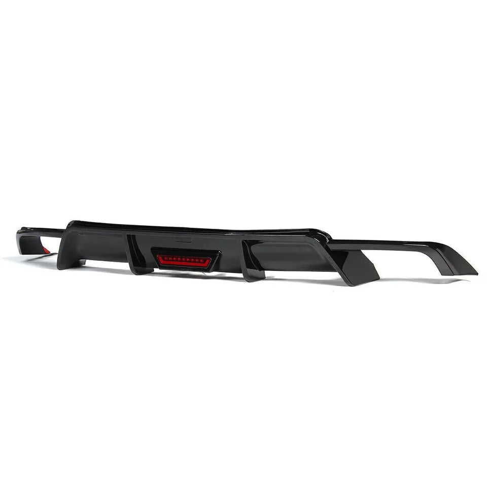 Gloss Black Rear Bumper Diffuser W/ Led Light - Toyota Camry SE/XSE