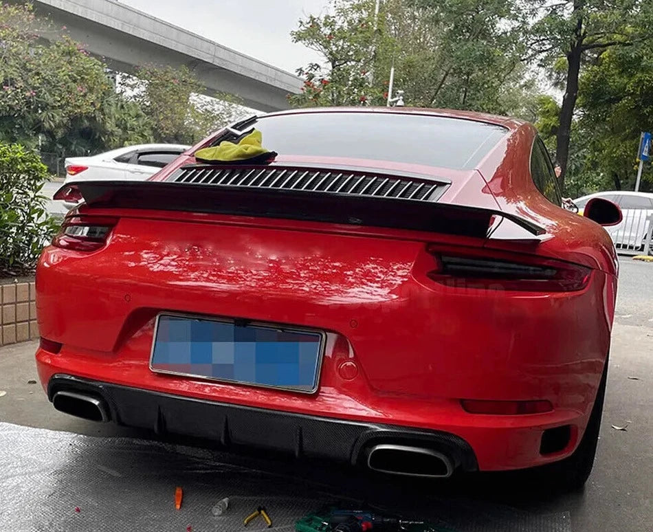 Carbon Fiber Rear Trunk Spoiler Wing - Porsche 911 991.2 Carrera 4S Turbo GTS