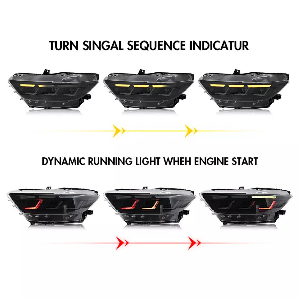 RGB DRL LED Headlights Set - Ford Mustang