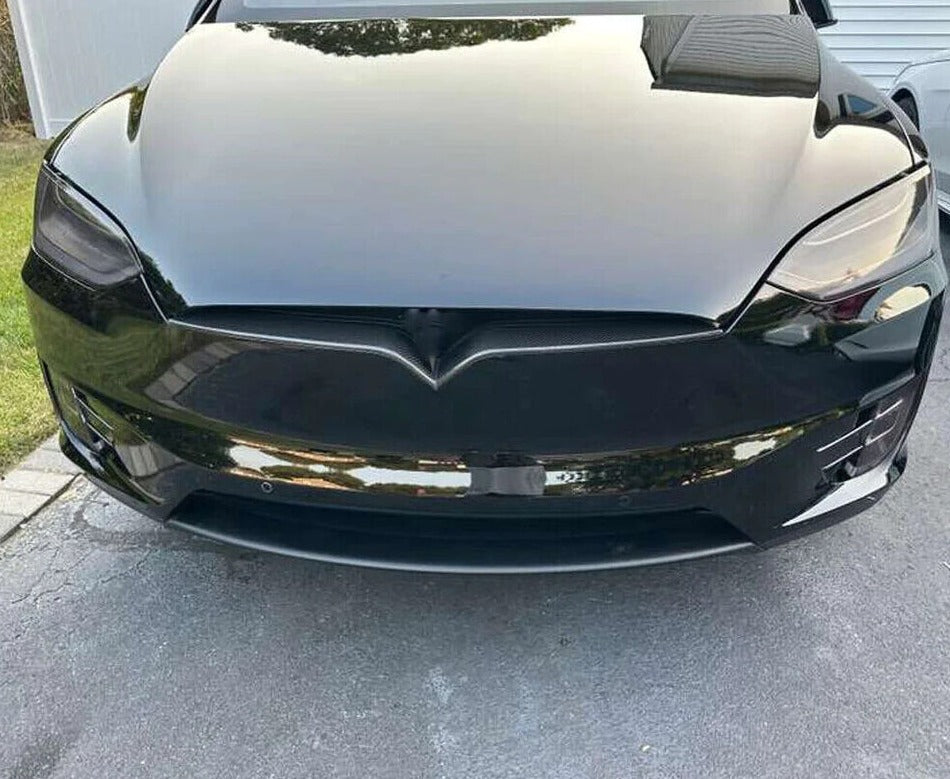 Carbon Fiber Front Center Grille Cover Trim - Tesla Model X