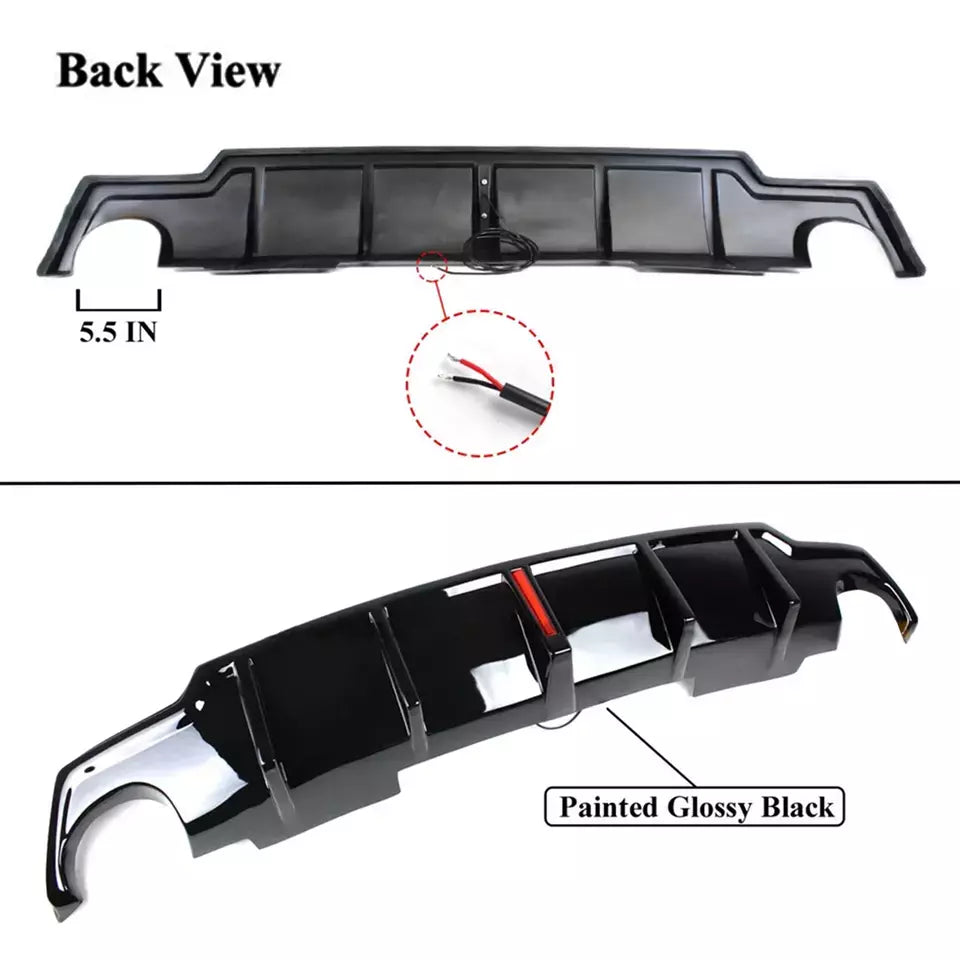 Gloss Black Rear Diffuser W/Led Light - Lexus IS250 IS350 Sedan 2006-2013