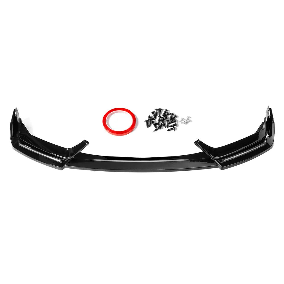 GLOSS BLACK LED FRONT BUMPER LIP W/ LED - HONDA CIVIC Si & HATCHBACK