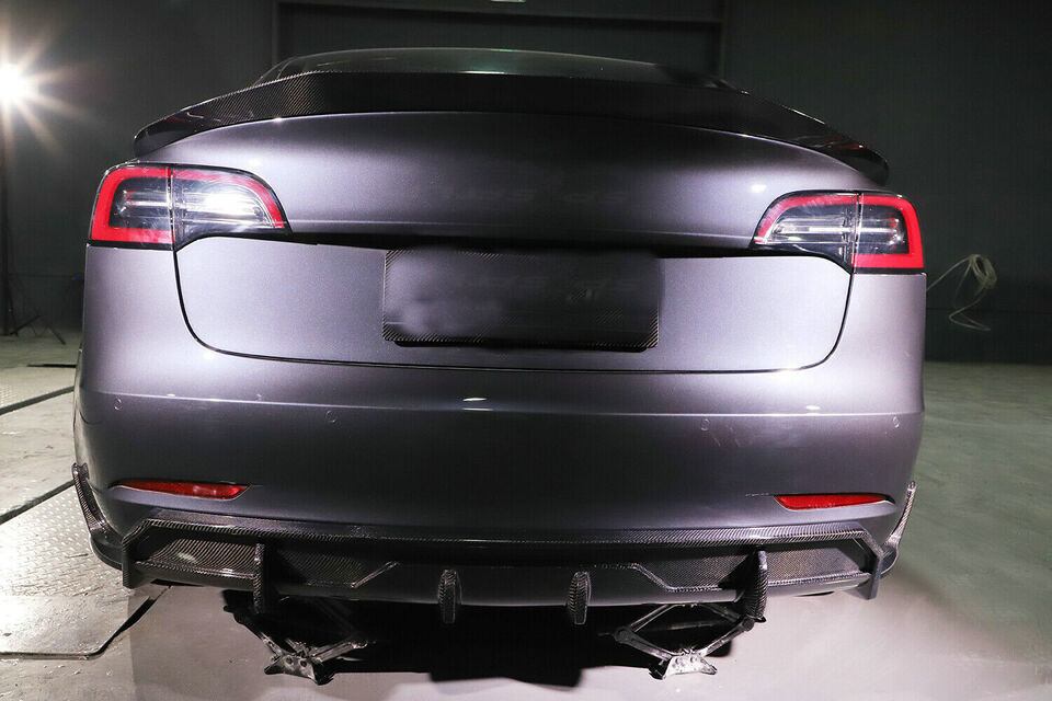 Carbon Fiber Rear Bumper Diffuser - Tesla Model 3