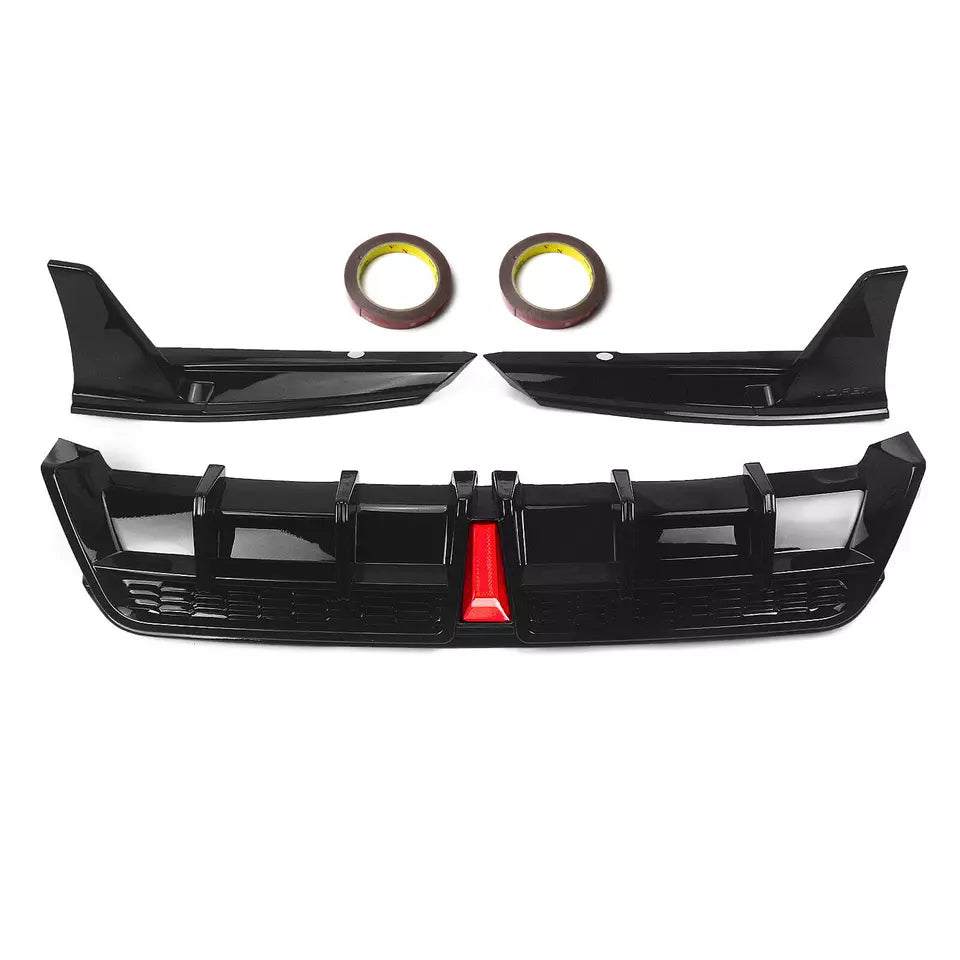 Gloss Black Rear V2 GR Style Diffuser W/ Led Light - Toyota Camry SE/XSE